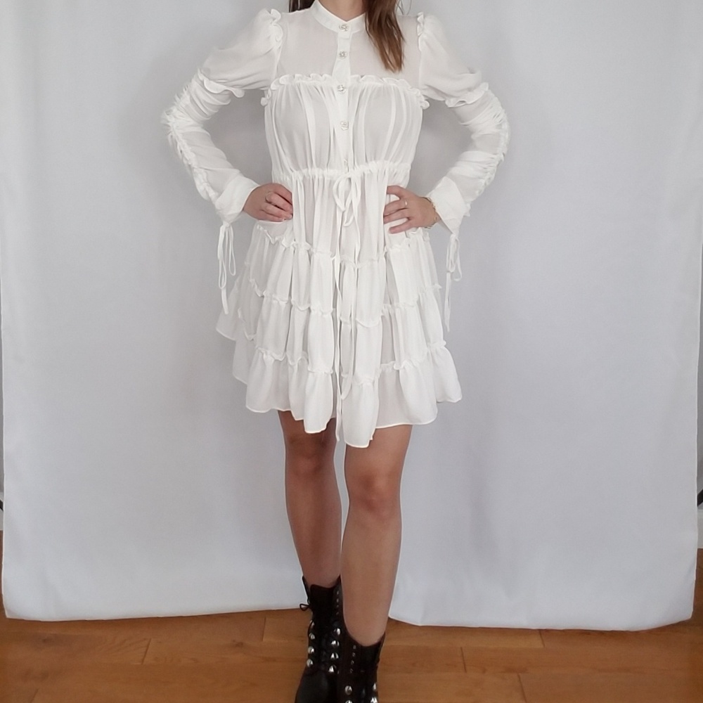 Ina White babydoll dress. - Picture 2 of 8